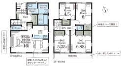 使い勝手の良い間取り南向きバルコニー