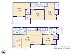 ■全居室南向きの明るく開放的な間取り、室内は家族のつながりを育むリビングイン階段を採用。シューズインクローゼットなど収納も充実。