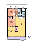 ベランダ側6畳間とLDKが仕切り無しの広々空間