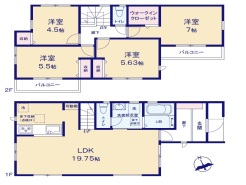インテリアの統一感を作りやすい洋室のみの間取りです。
